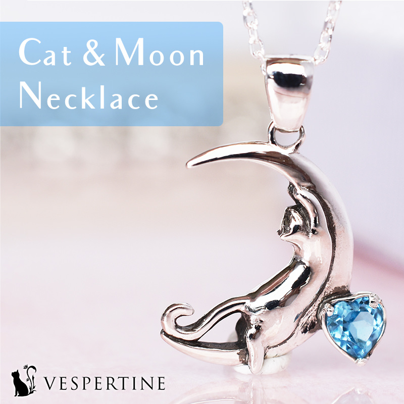 猫と月のネックレス